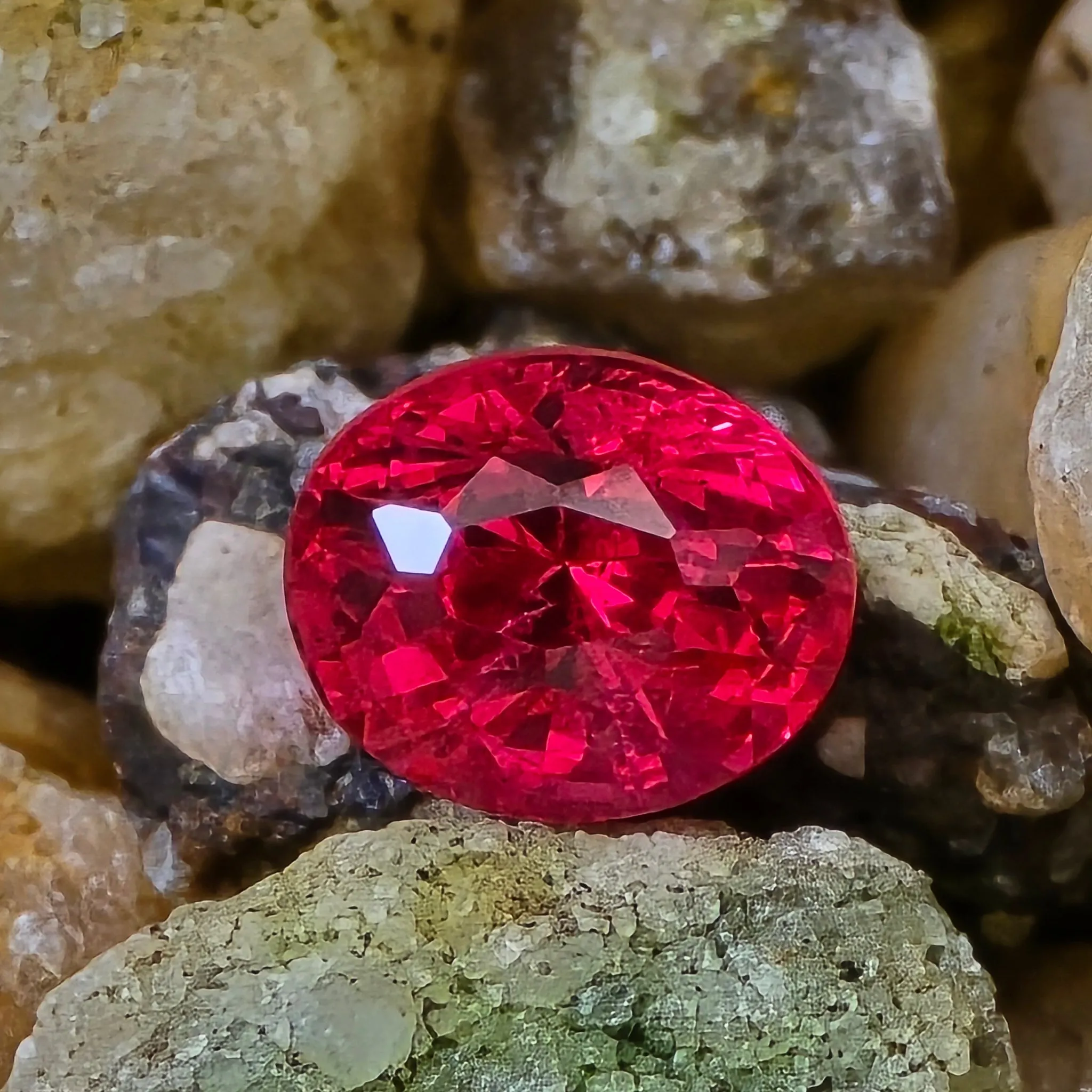0.95 Carat Oval Vivid Red Spinel from Mahenge Tanzania