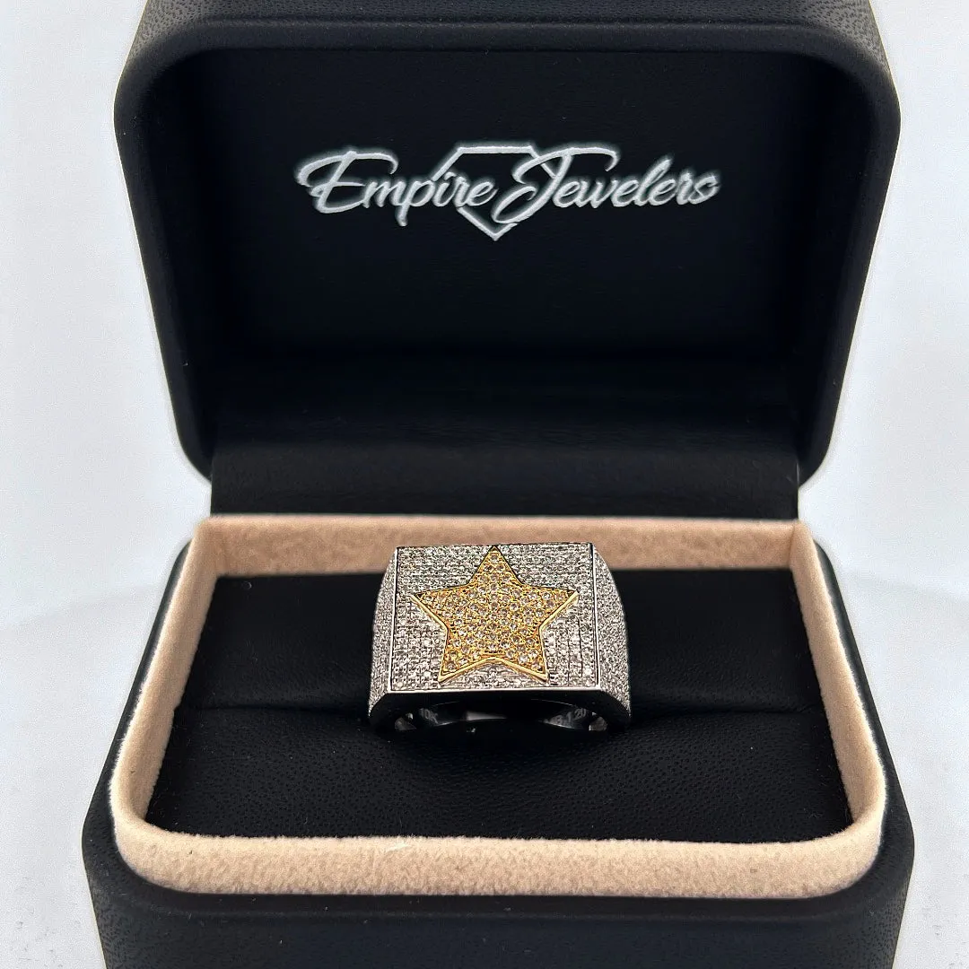 10K TWO TONE STAR RING