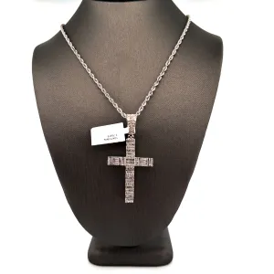 10K Yellow Gold Diamond Cross FREE ROPE CHAIN