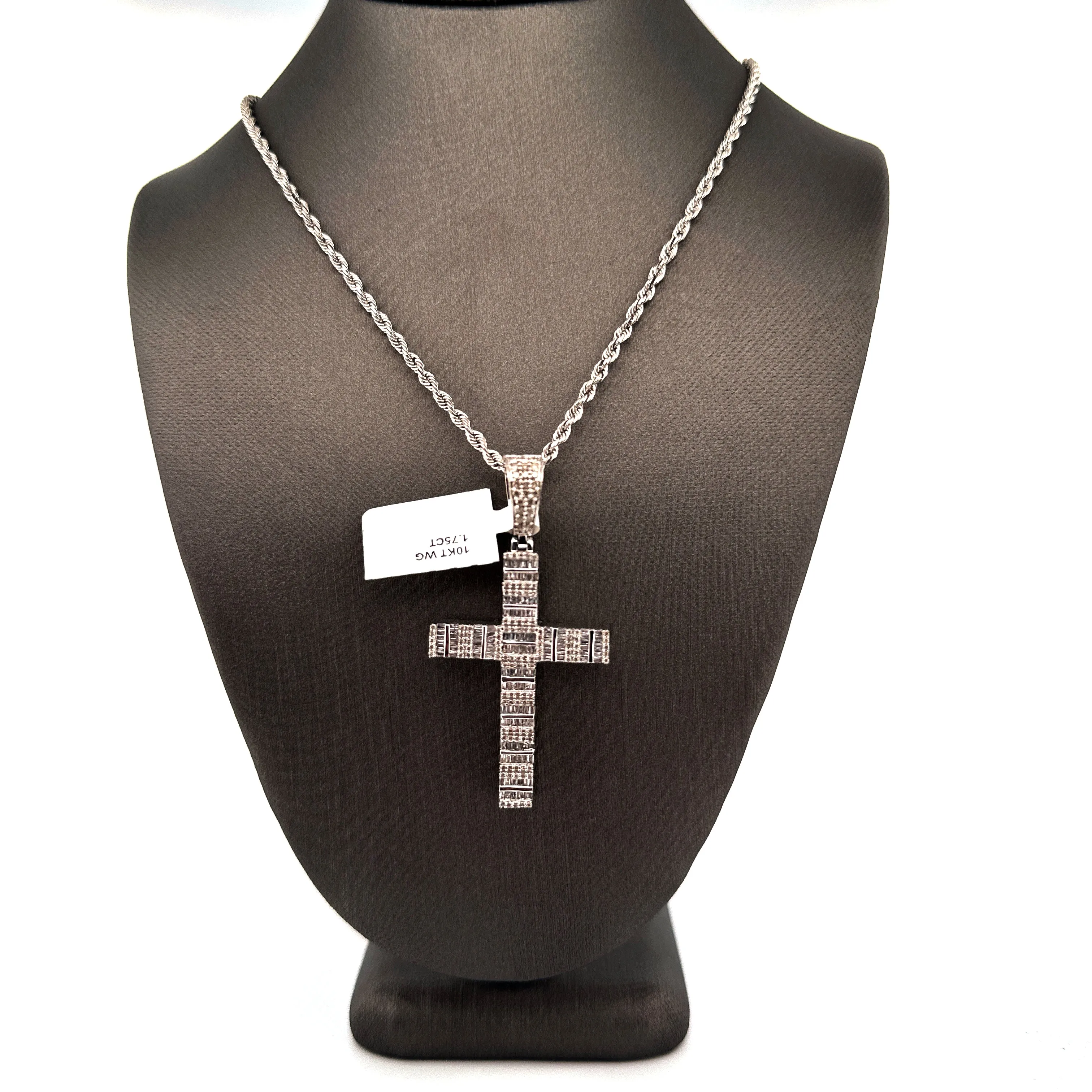 10K Yellow Gold Diamond Cross FREE ROPE CHAIN