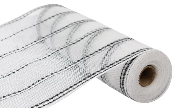 10" XL Wide Fabric/Foil Mesh: White, Black, Irid White (10 Yards) RY8900HF