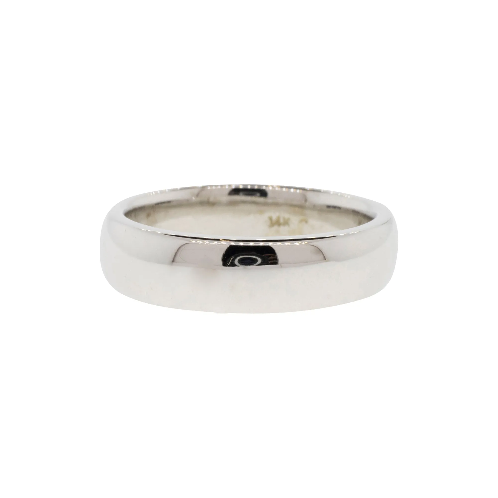 14K White Gold Half Round Comfort Fit Band