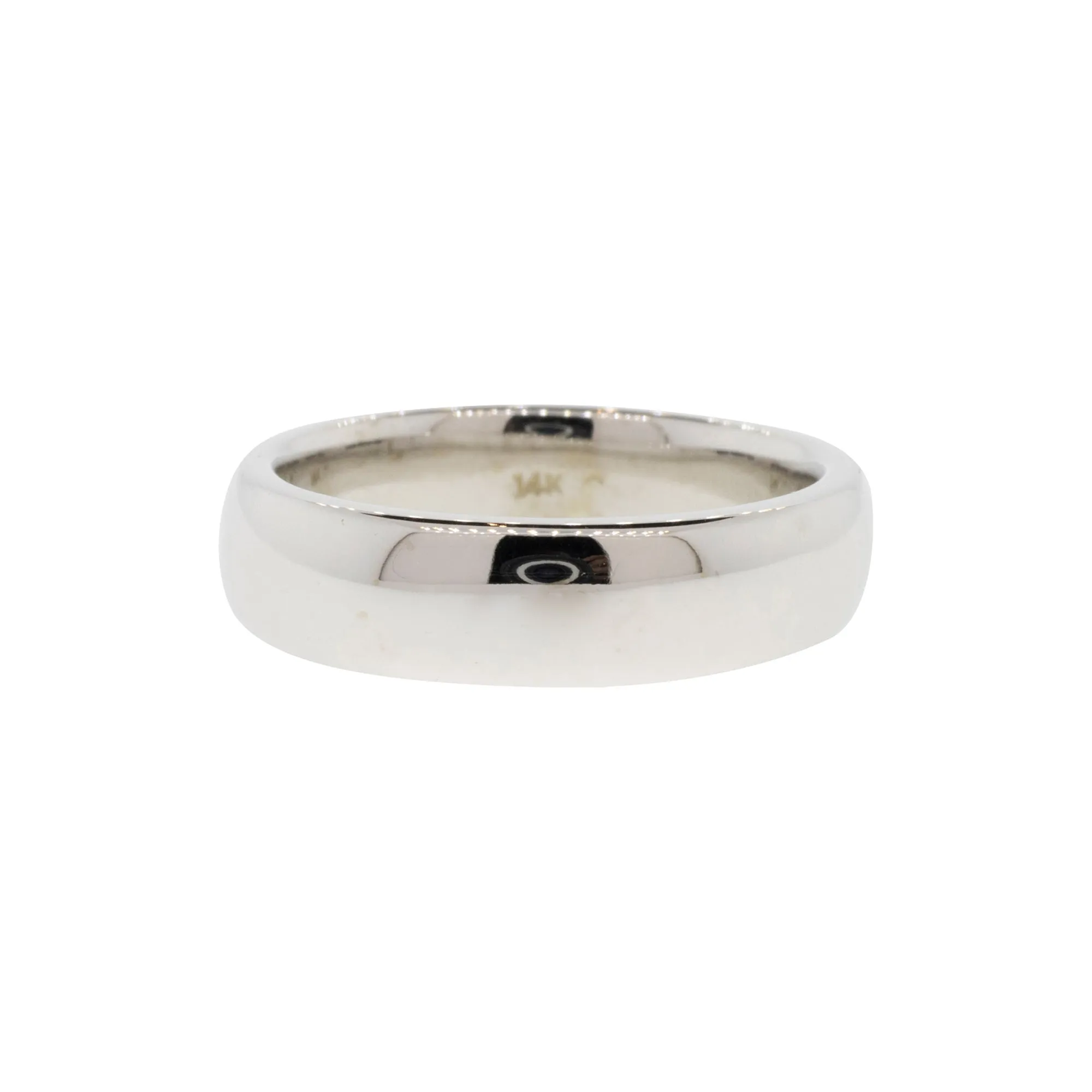 14K White Gold Half Round Comfort Fit Band