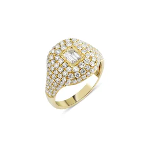 14KT Gold Diamond LUXE Cushion Ring
