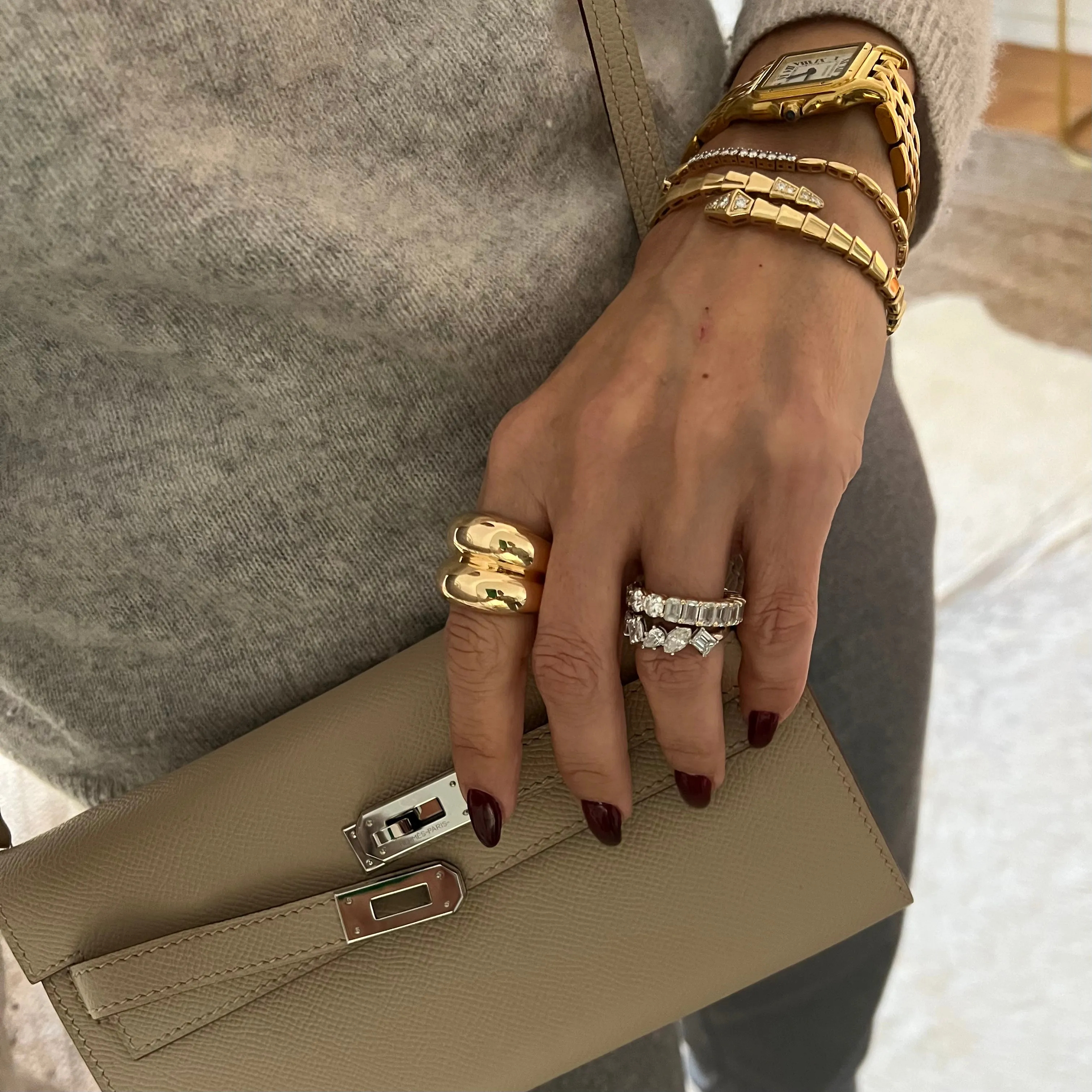 14KT Gold Large Double Dome Lightweight Ring