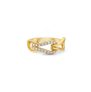 14KY Diamond Interlocking Ring