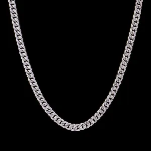 16" White Gold Iced Cuban Chain - 8mm