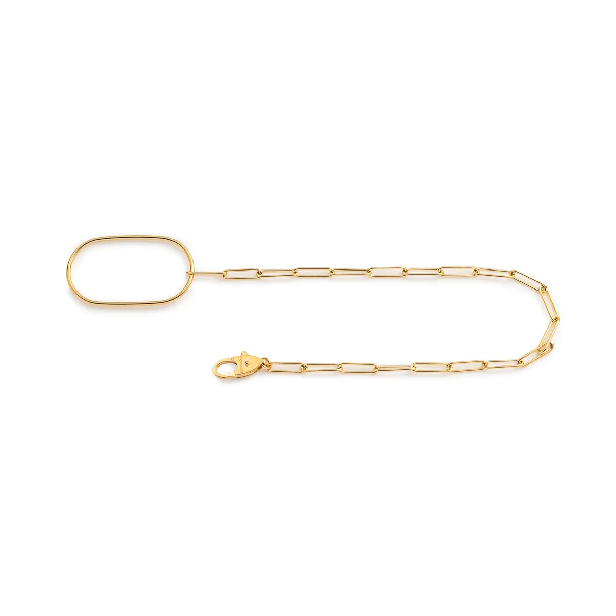 18K ALL ABOUT BASICS Oblomg Charm Ladder Chain Bracelet