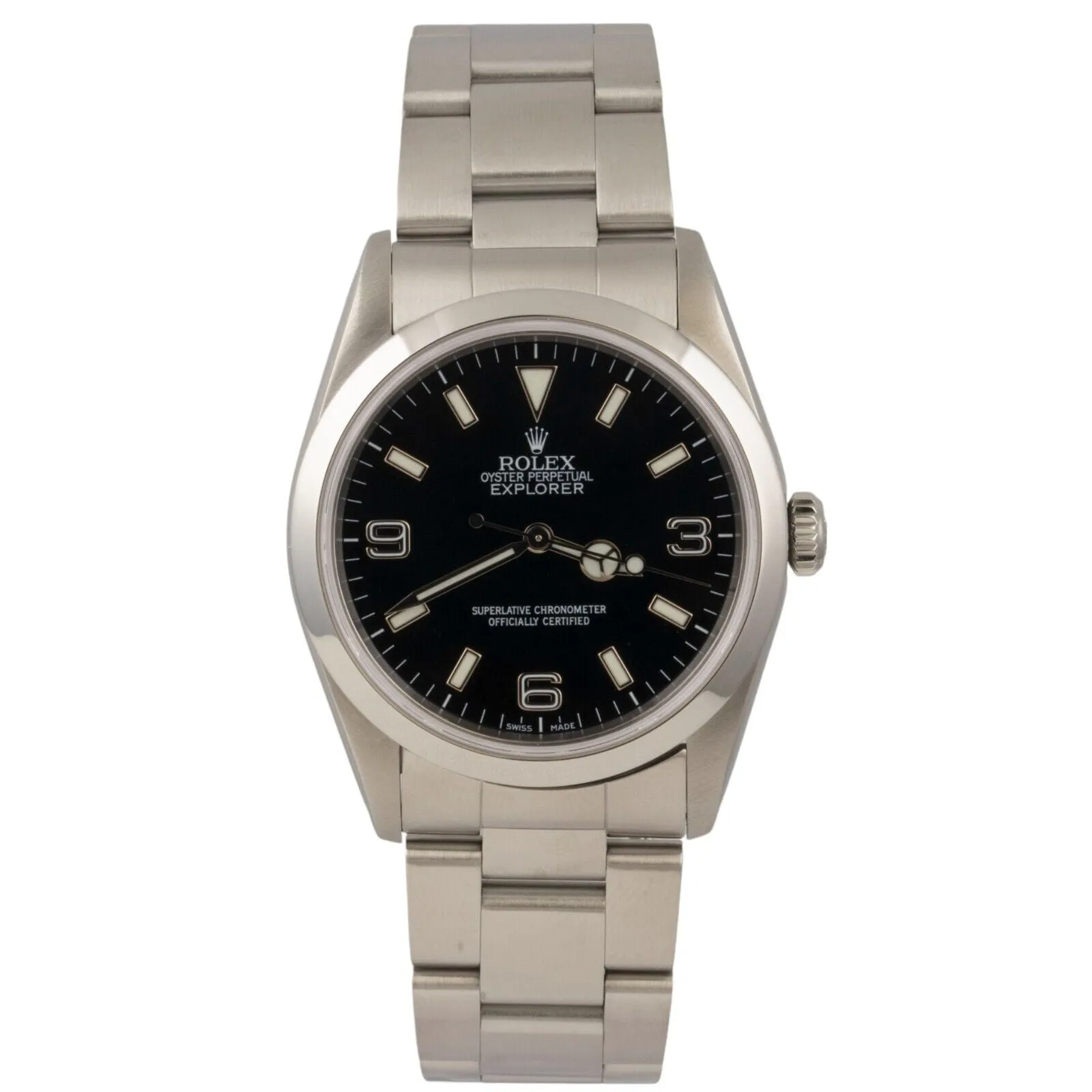 1991 Rolex Explorer I Black 3-6-9 Dial Stainless Steel 36mm Watch 14270