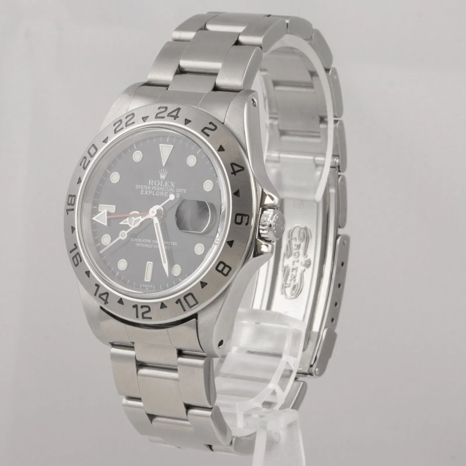 1999 Rolex Explorer II Black Stainless Steel 40mm Watch 16570