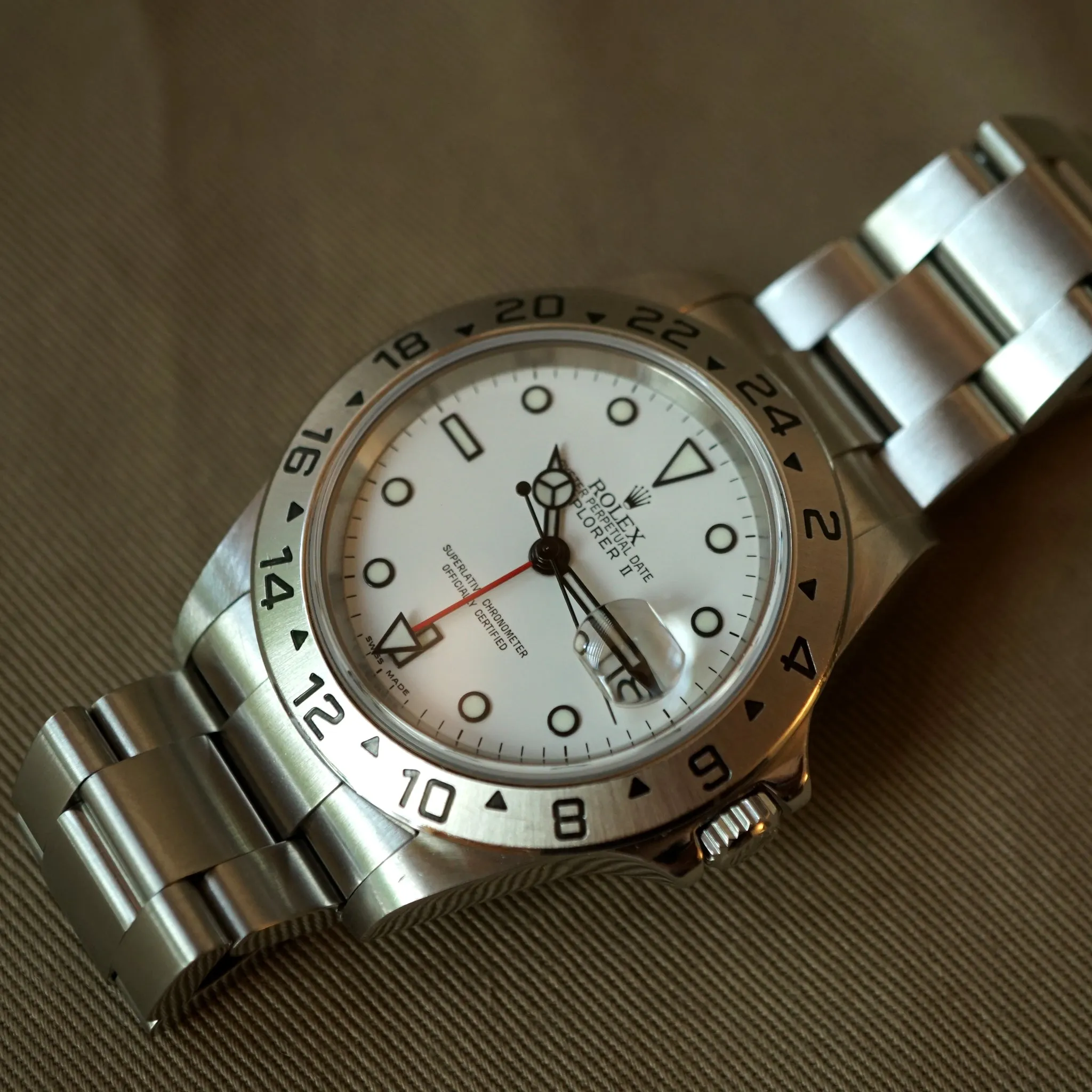 2006 ROLEX EXPLORER II 16570 POLAR WHITE WATCH W/ RSC CARDS