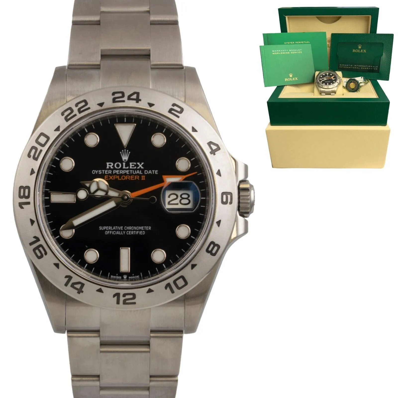 2022 Rolex Explorer II Black Stainless Steel 42mm Watch 226570 BOX   PAPERS