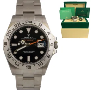 2022 Rolex Explorer II Black Stainless Steel 42mm Watch 226570 BOX   PAPERS