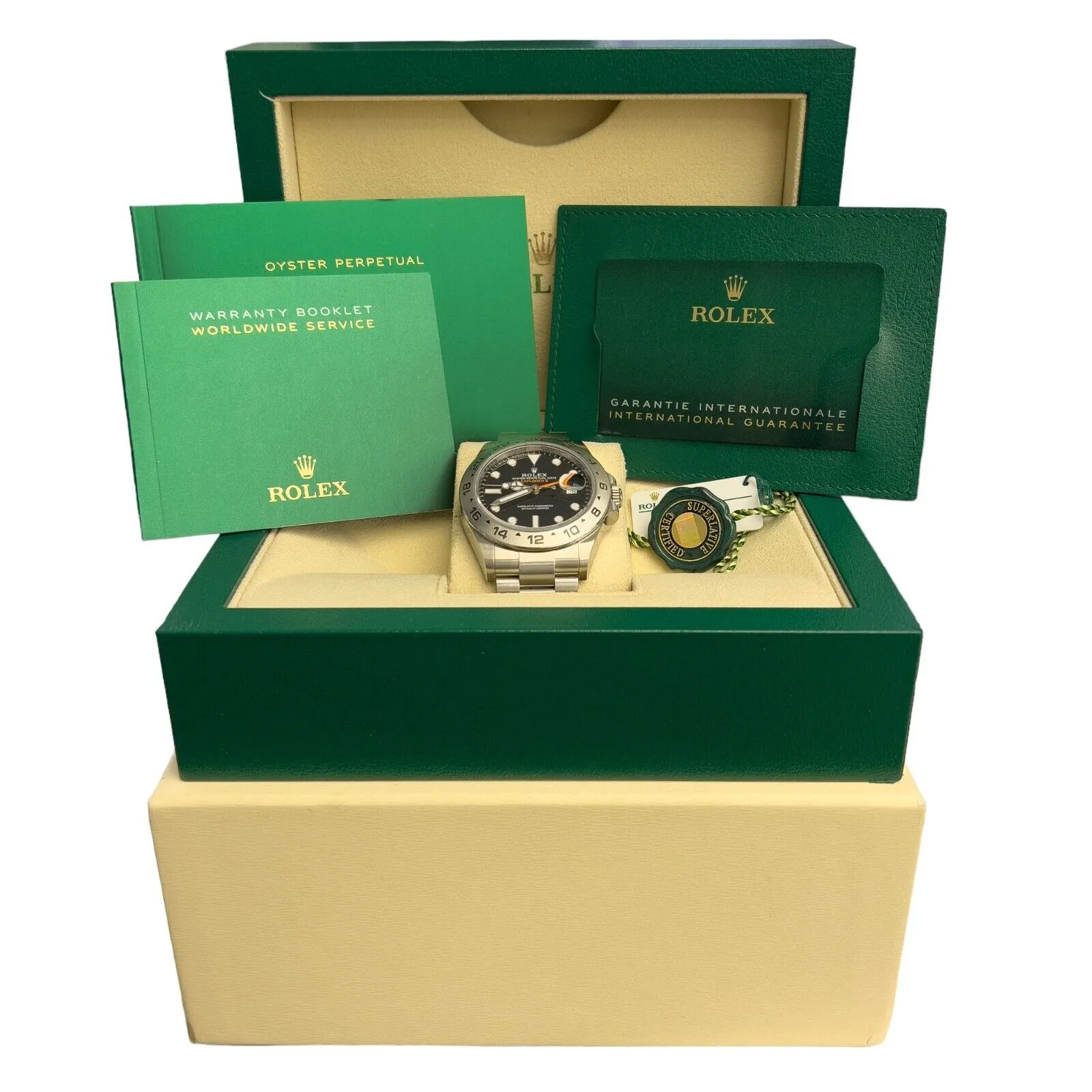 2022 Rolex Explorer II Black Stainless Steel 42mm Watch 226570 BOX   PAPERS