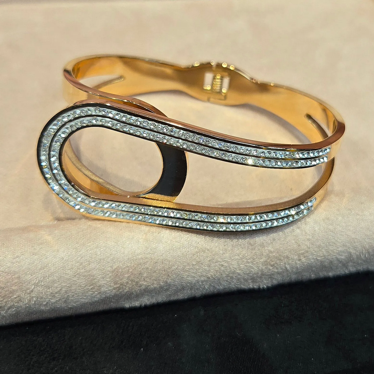 26MM Stainless Steel Zircon Jewelry Bracelets Bangles