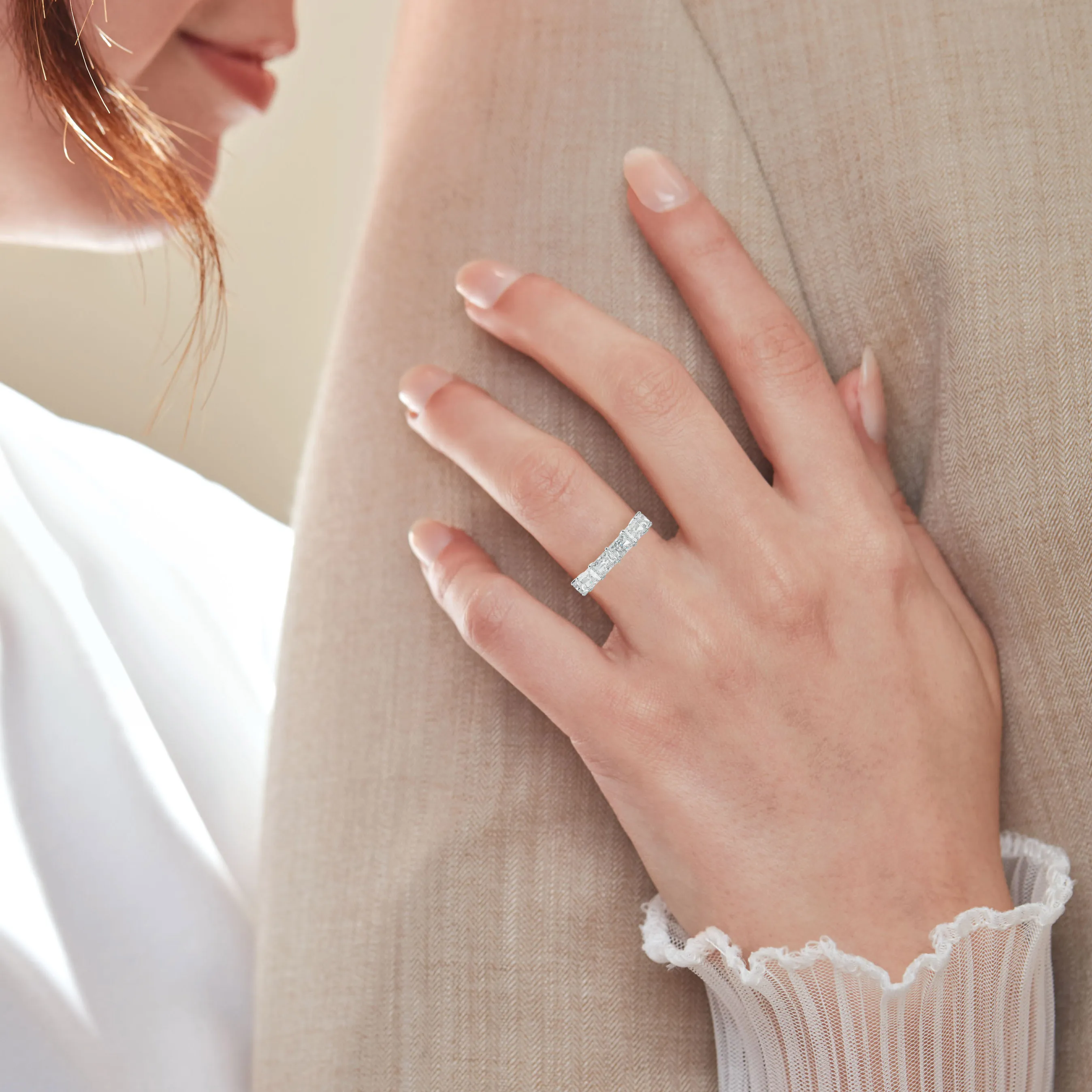 3.0 Carat East West Radiant Cut Diamond Anniversary Band