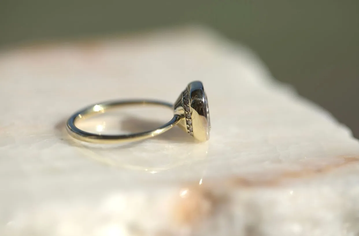 3.02CT Cushion CVD Bezel Set Engagement Ring