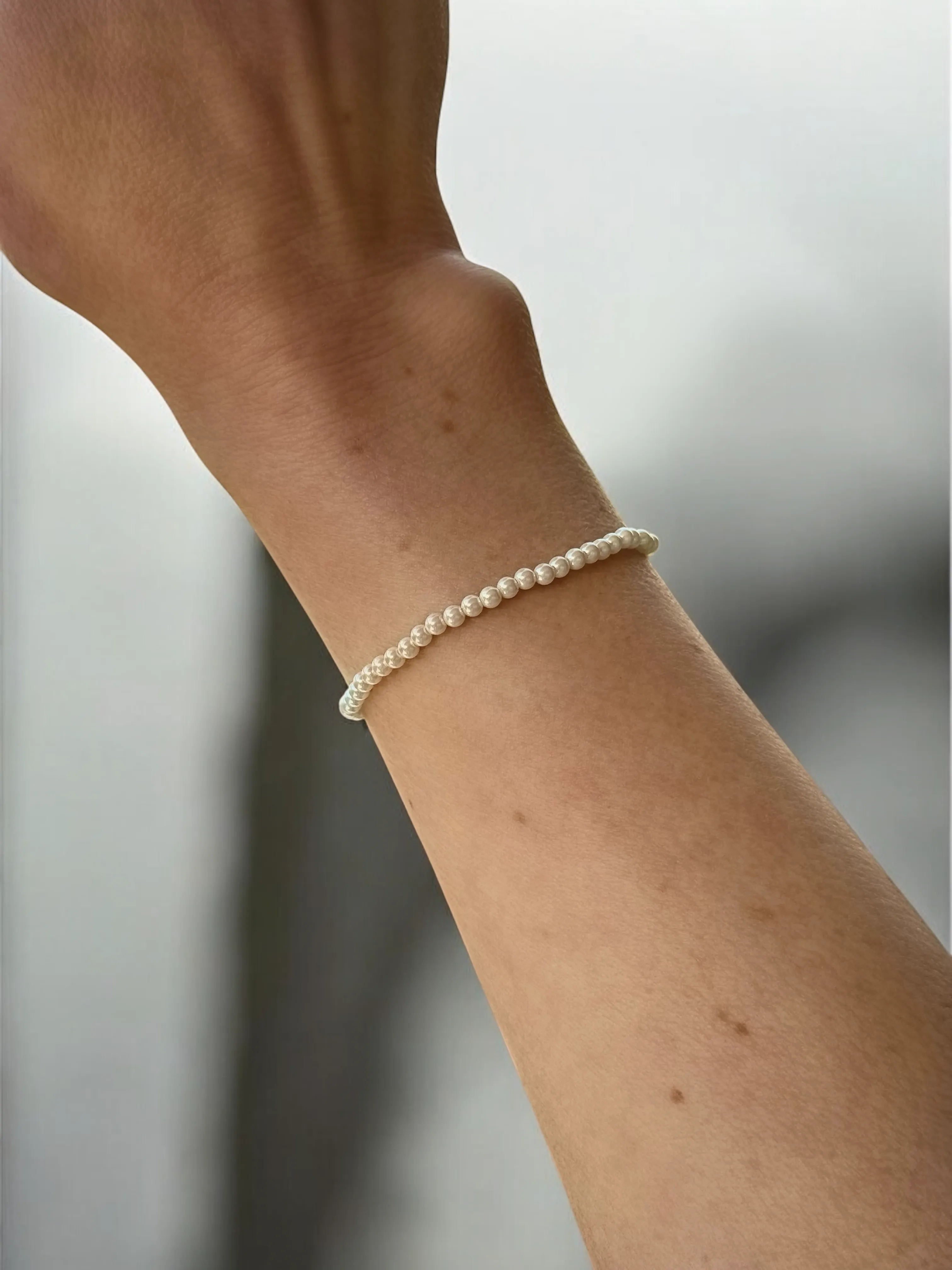 3mm Crystal Pearl Bracelet