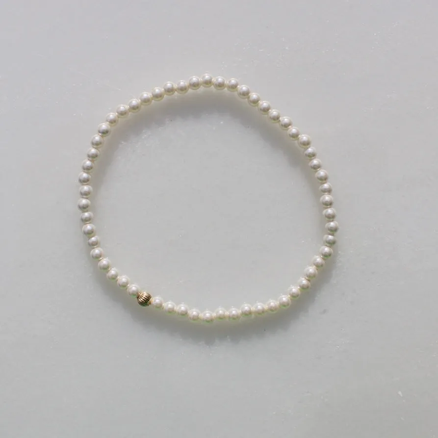 3mm Crystal Pearl Bracelet
