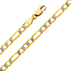 4.7mm Fancy Light Figaro 3 1 Bracelet