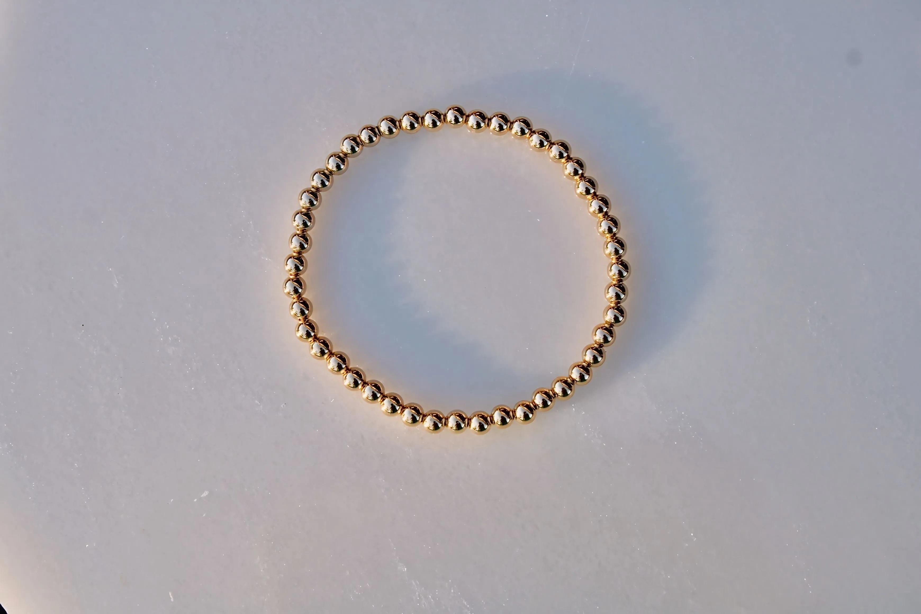 4mm Gold Bead Bracelet - 14k Gold Filled