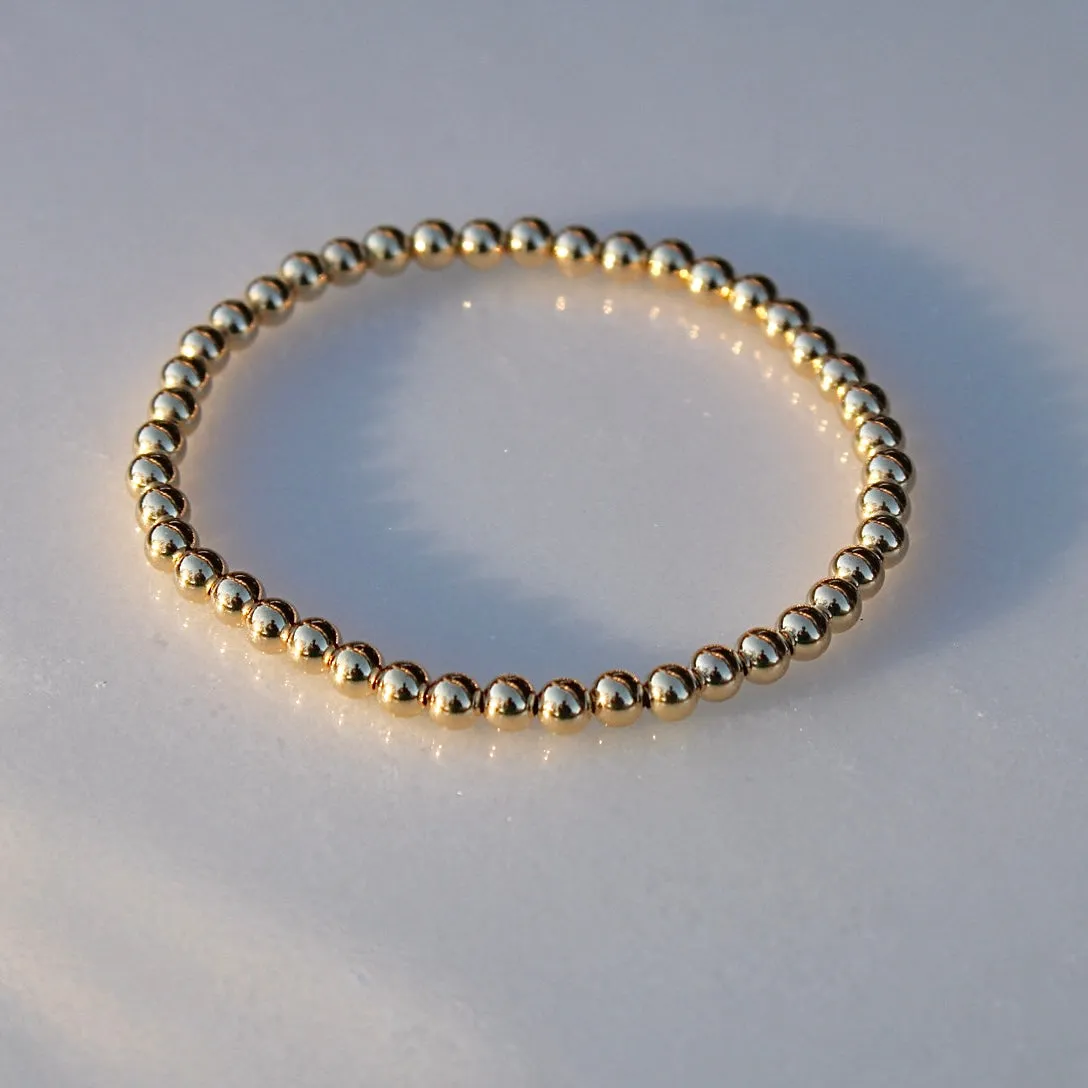 4mm Gold Bead Bracelet - 14k Gold Filled