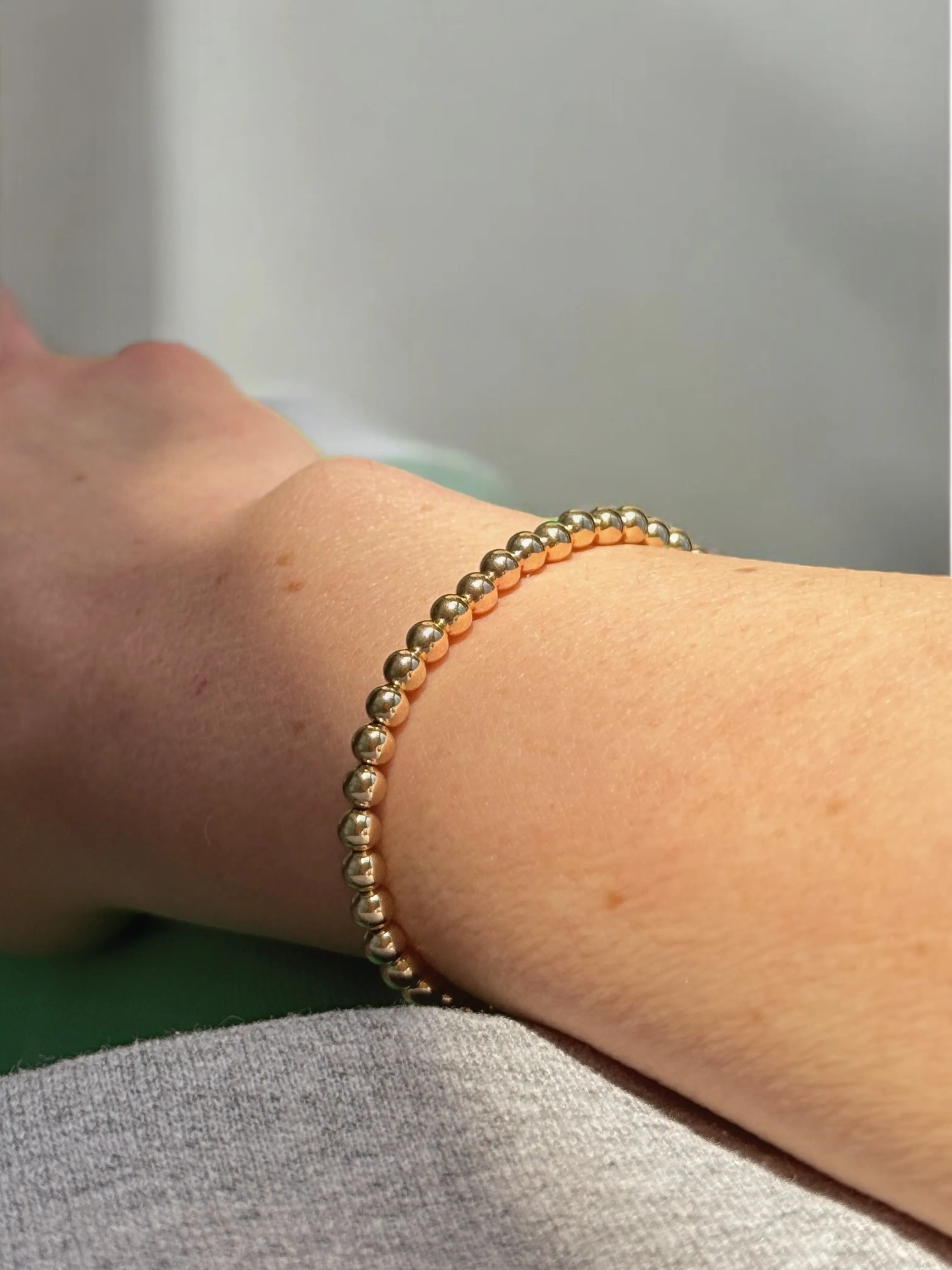 4mm Gold Bead Bracelet - 14k Gold Filled