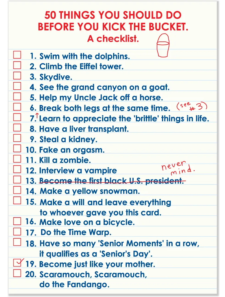567 Bucket List (Birthday Card)