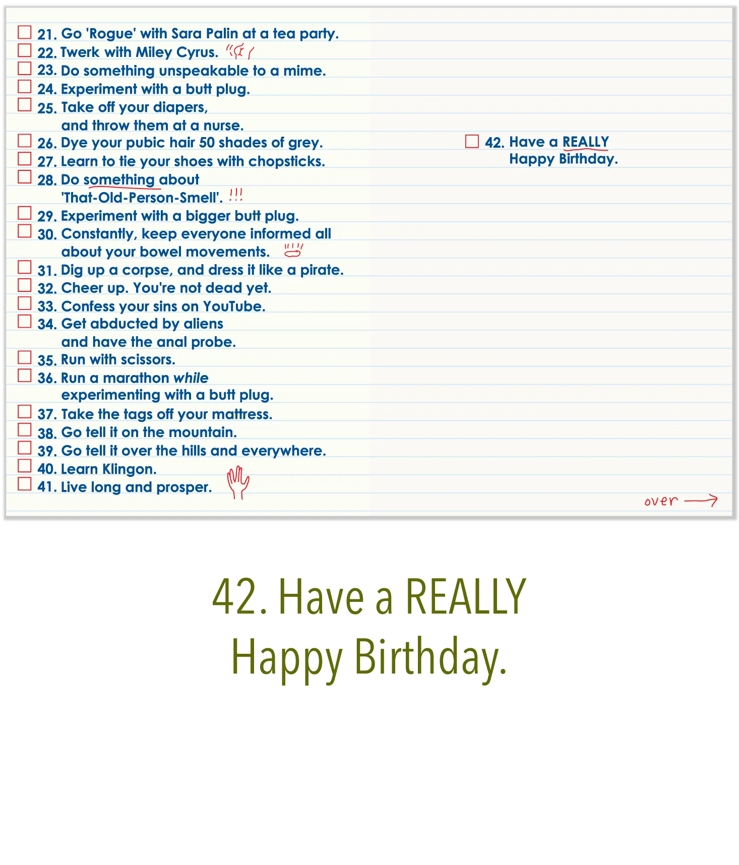567 Bucket List (Birthday Card)