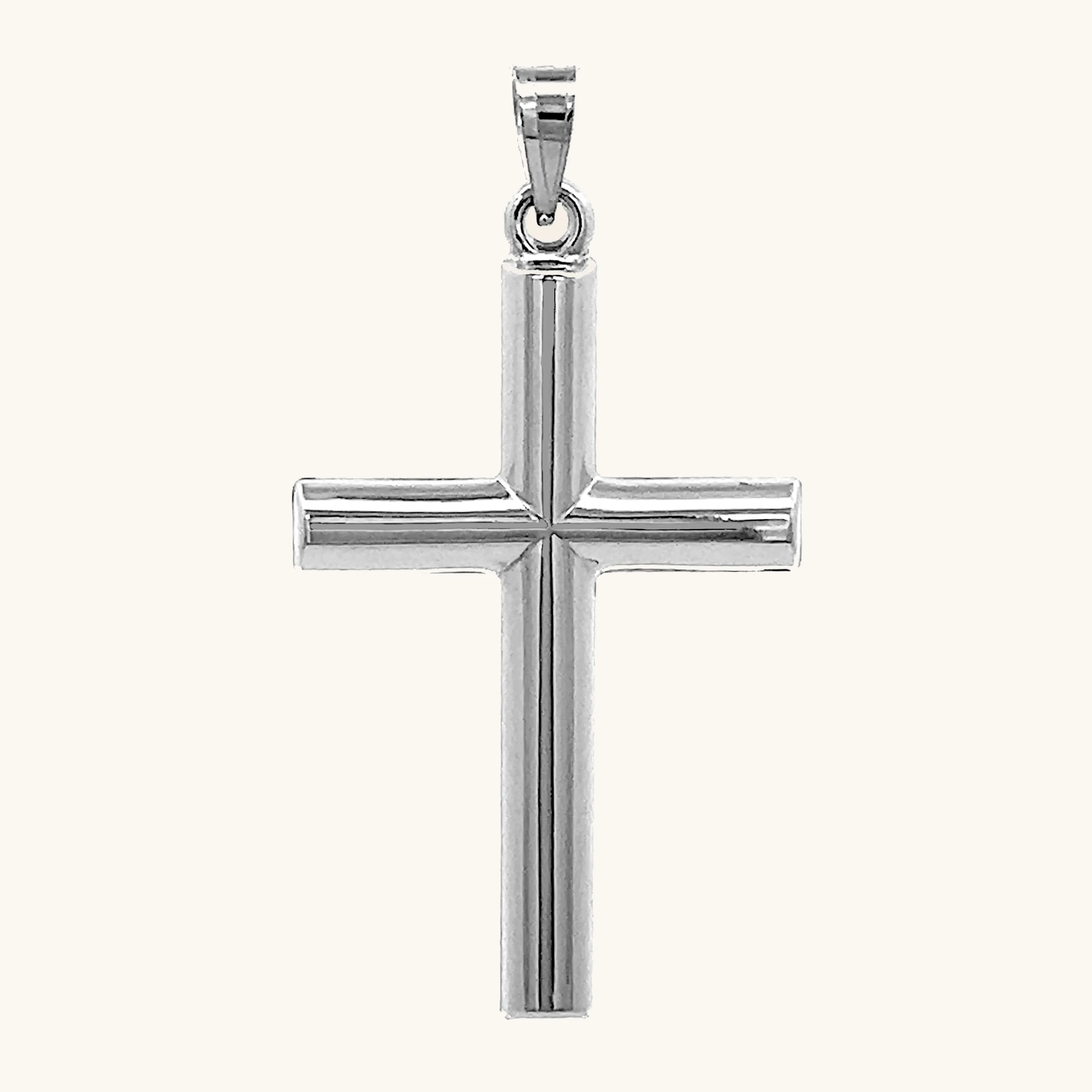925 STERLING SILVER TUBE CROSS PENDANT