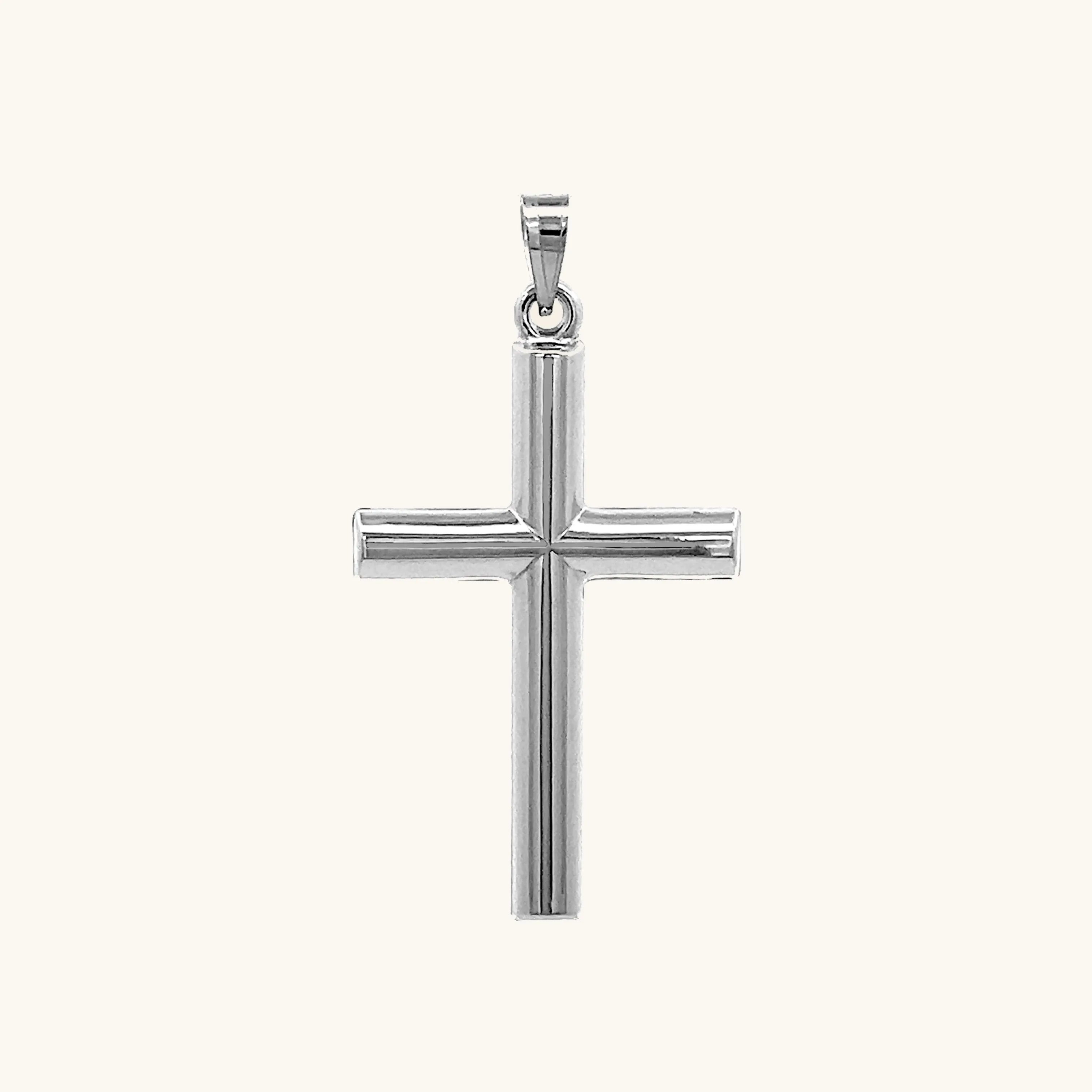 925 STERLING SILVER TUBE CROSS PENDANT
