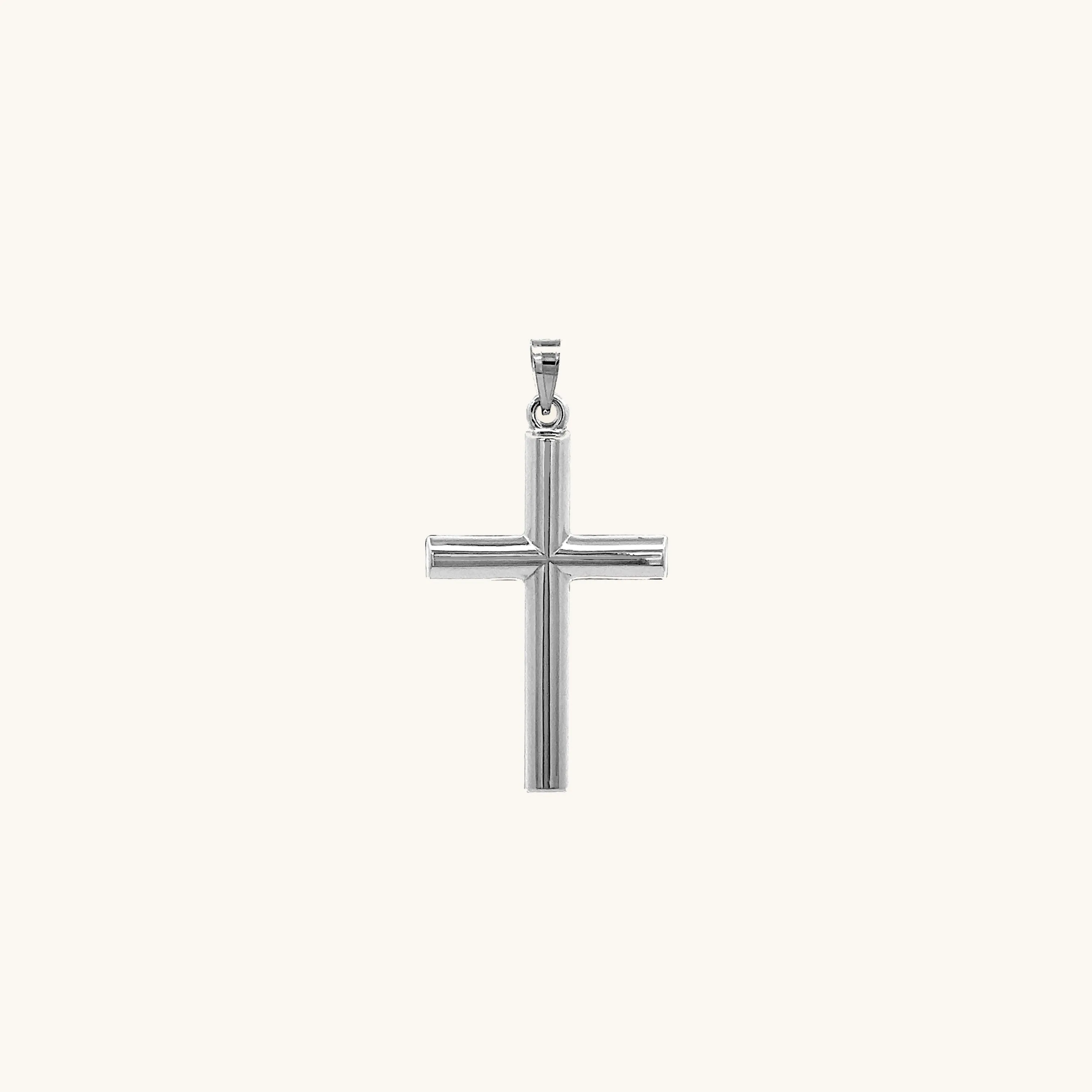 925 STERLING SILVER TUBE CROSS PENDANT