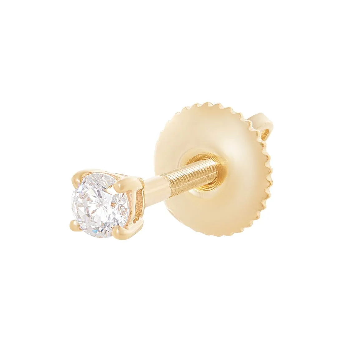 9ct Yellow Gold 4mm Stud Earring with Cubic Zirconia
