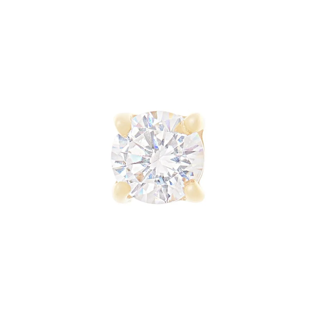 9ct Yellow Gold 4mm Stud Earring with Cubic Zirconia