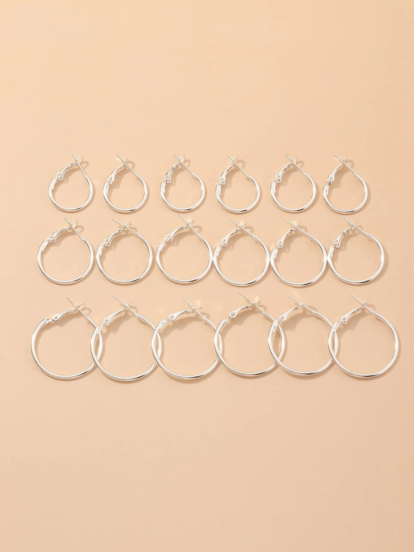 9pairs Simple Hoop Earrings  - FD ⚡