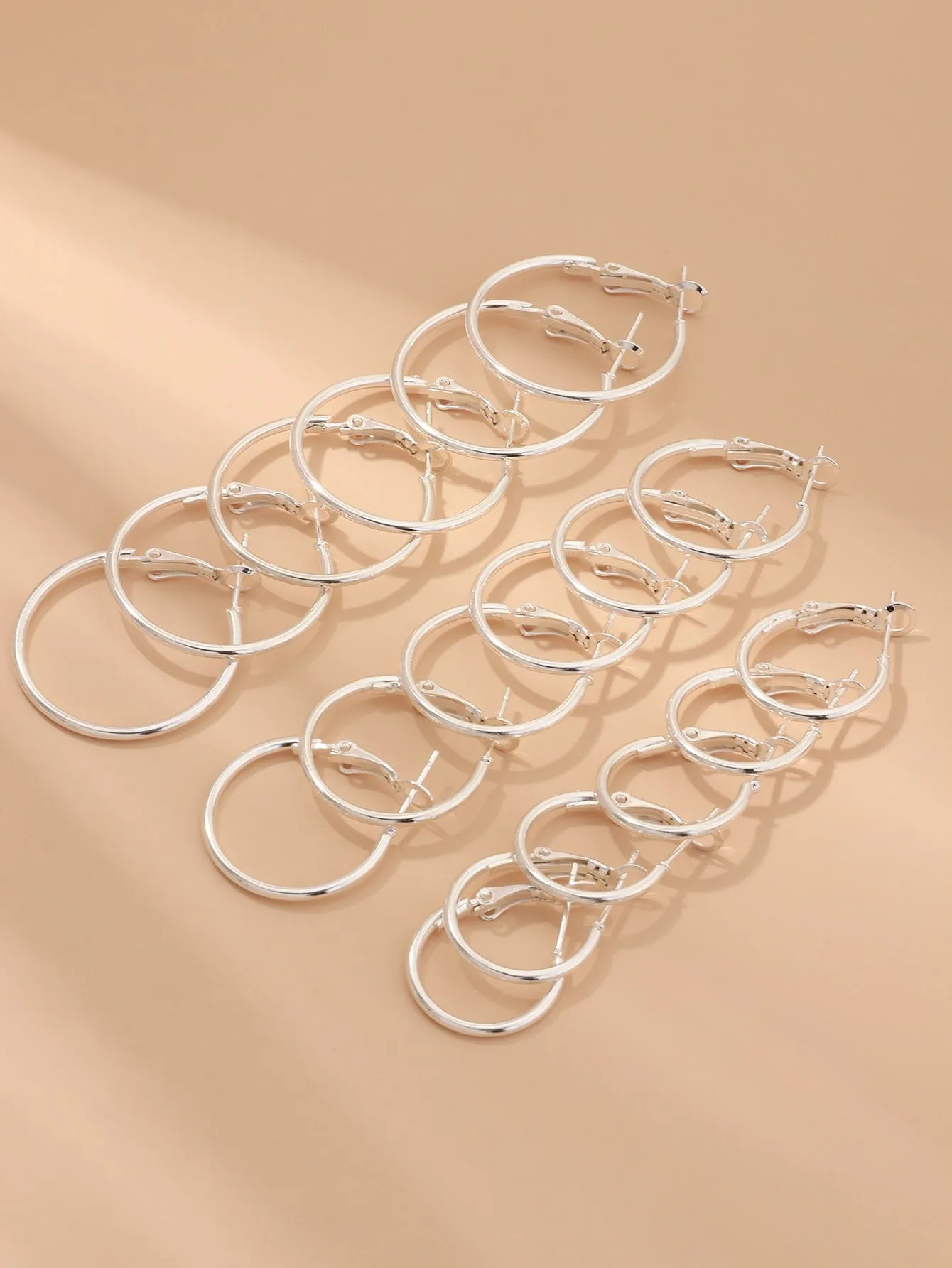 9pairs Simple Hoop Earrings  - FD ⚡