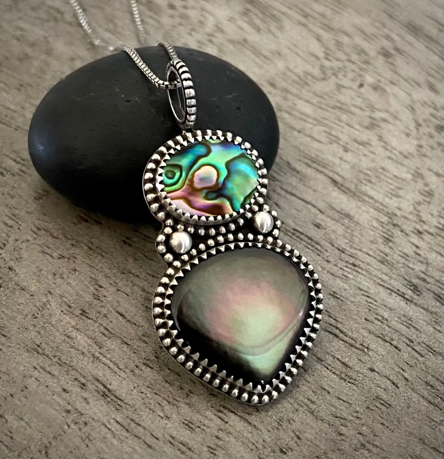 Abalone & Black Mother of Pearl Pendant