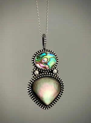 Abalone & Black Mother of Pearl Pendant