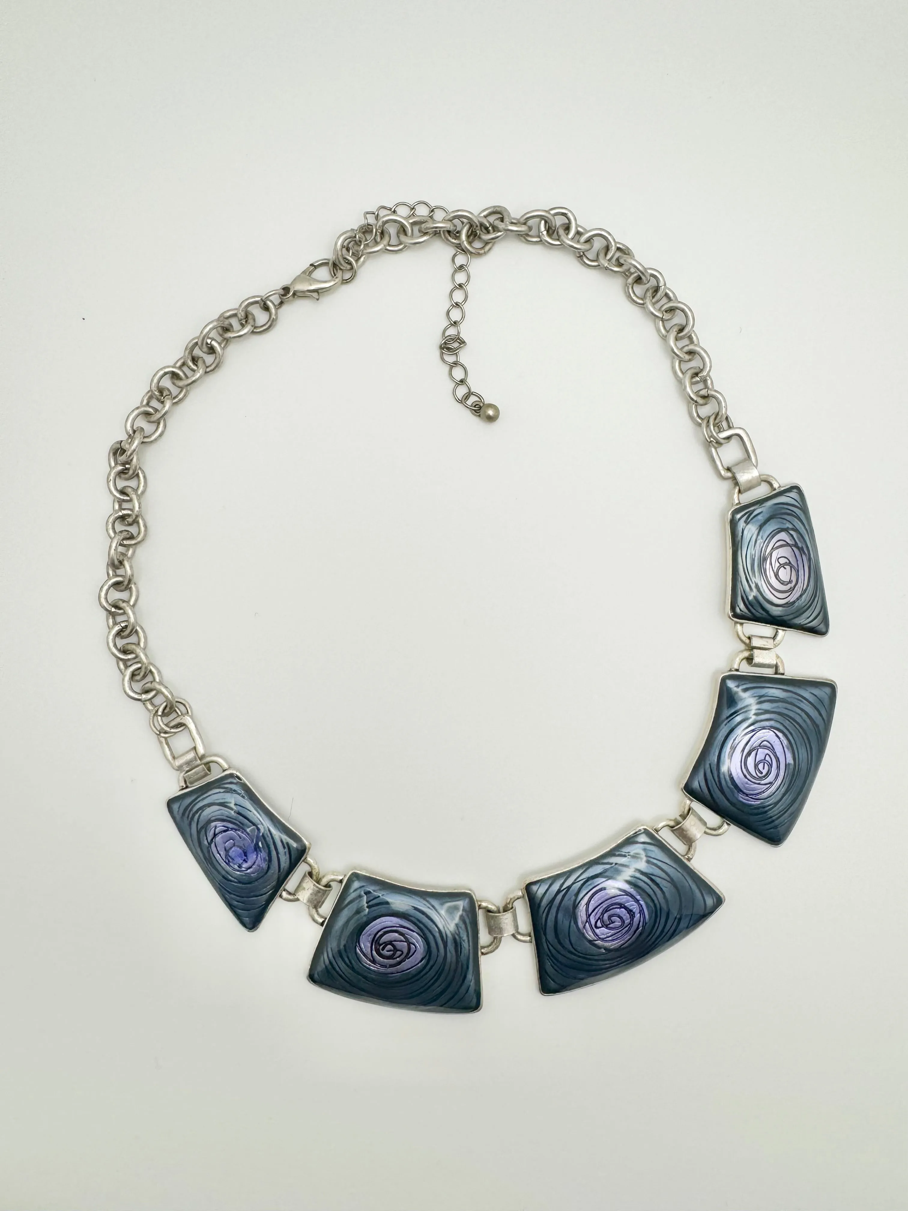 Abstract Swirl Statement Necklace