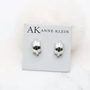 AK simple silver tone earrings