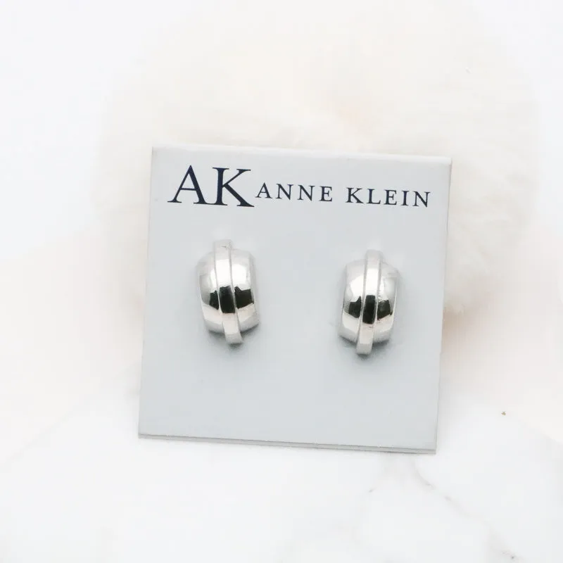 AK simple silver tone earrings