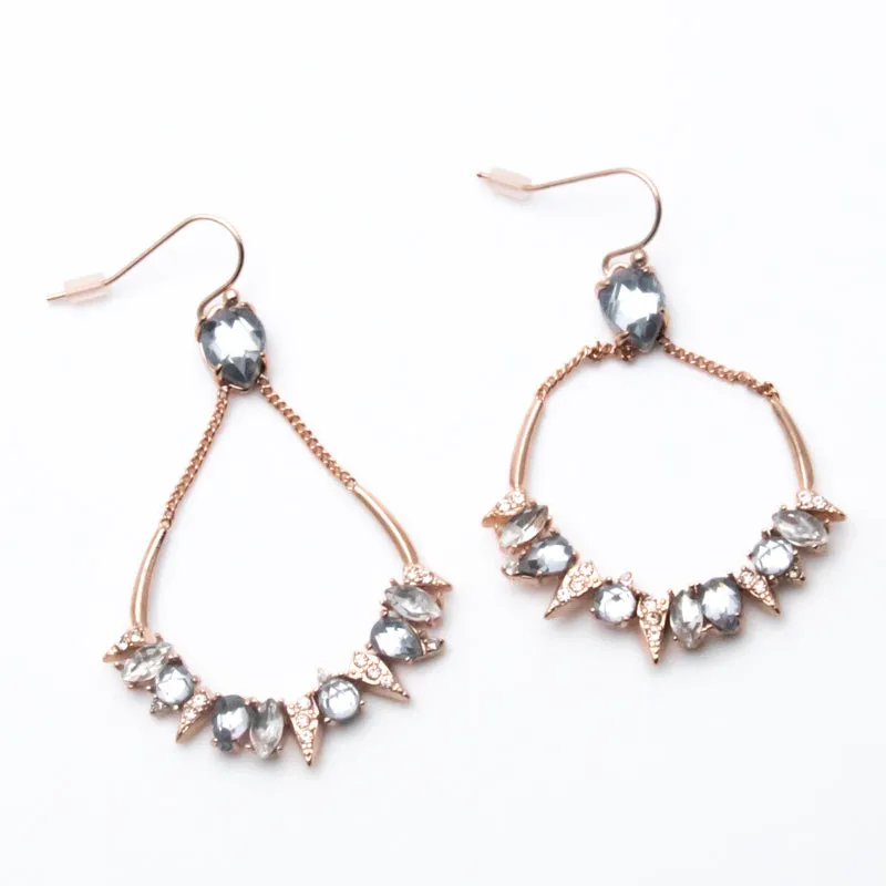 ALEXIS BITTAR Eye-catching Clear Crystals Rose Gold Earrings