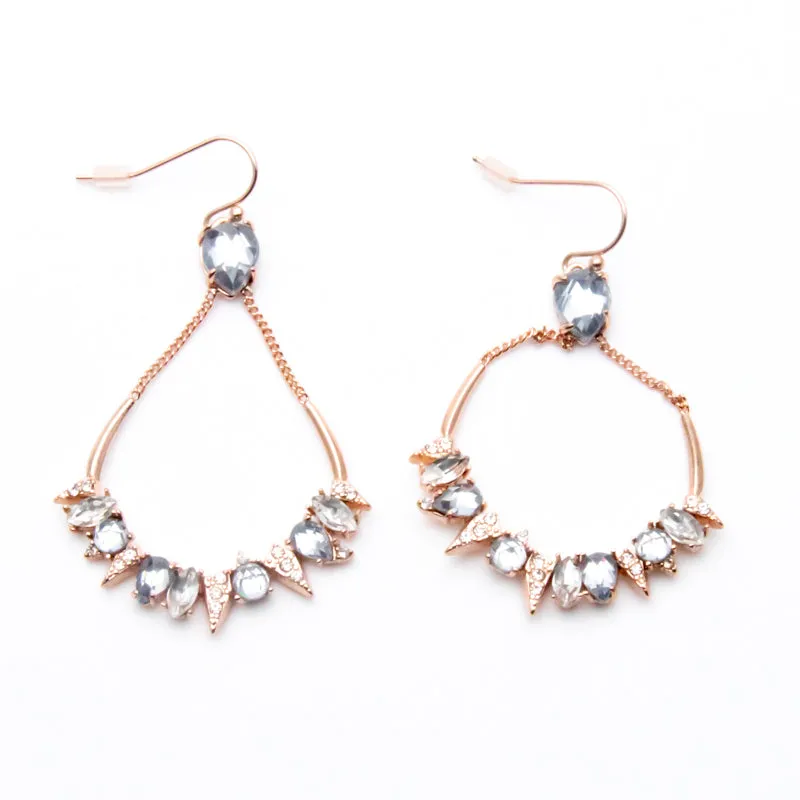 ALEXIS BITTAR Eye-catching Clear Crystals Rose Gold Earrings