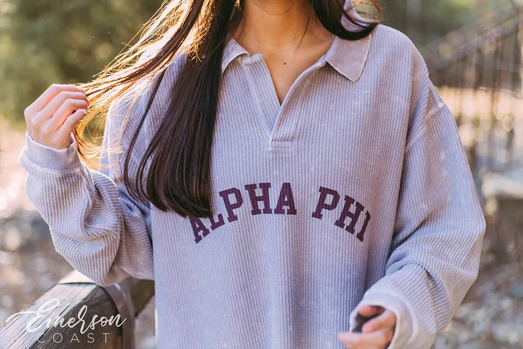 Alpha Phi Lavender Gray Collared Cord