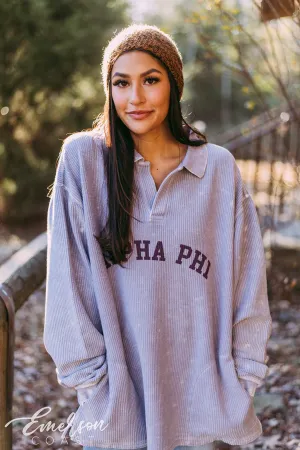 Alpha Phi Lavender Gray Collared Cord