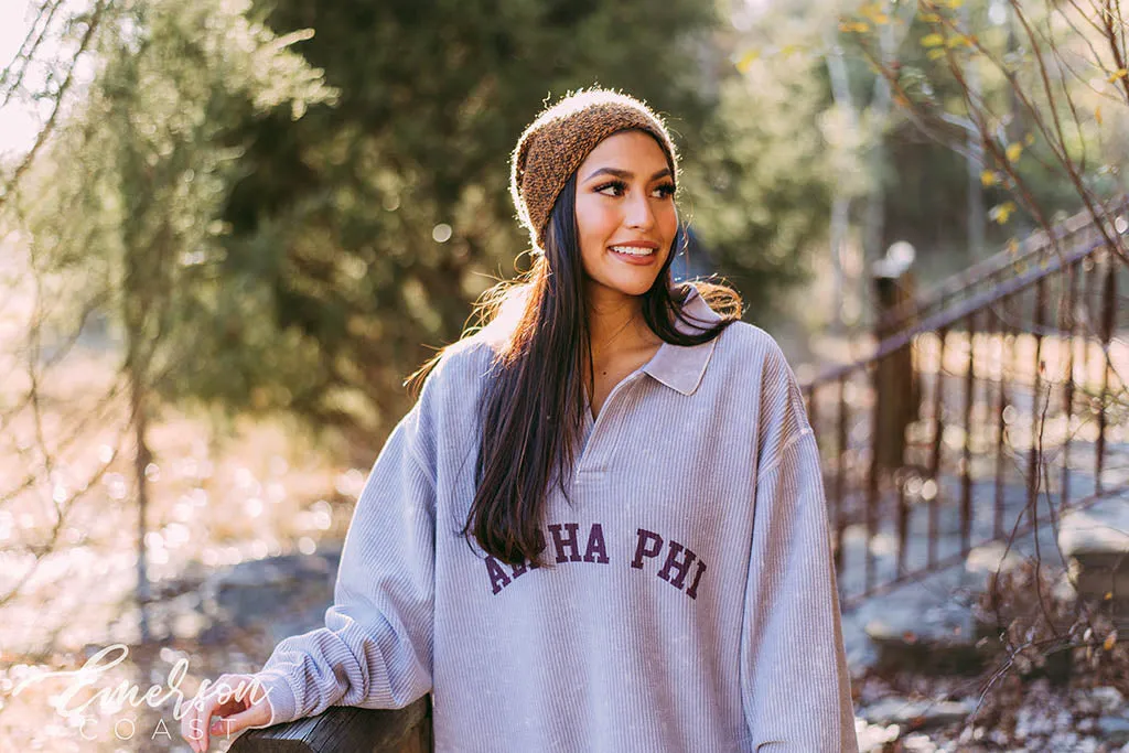 Alpha Phi Lavender Gray Collared Cord