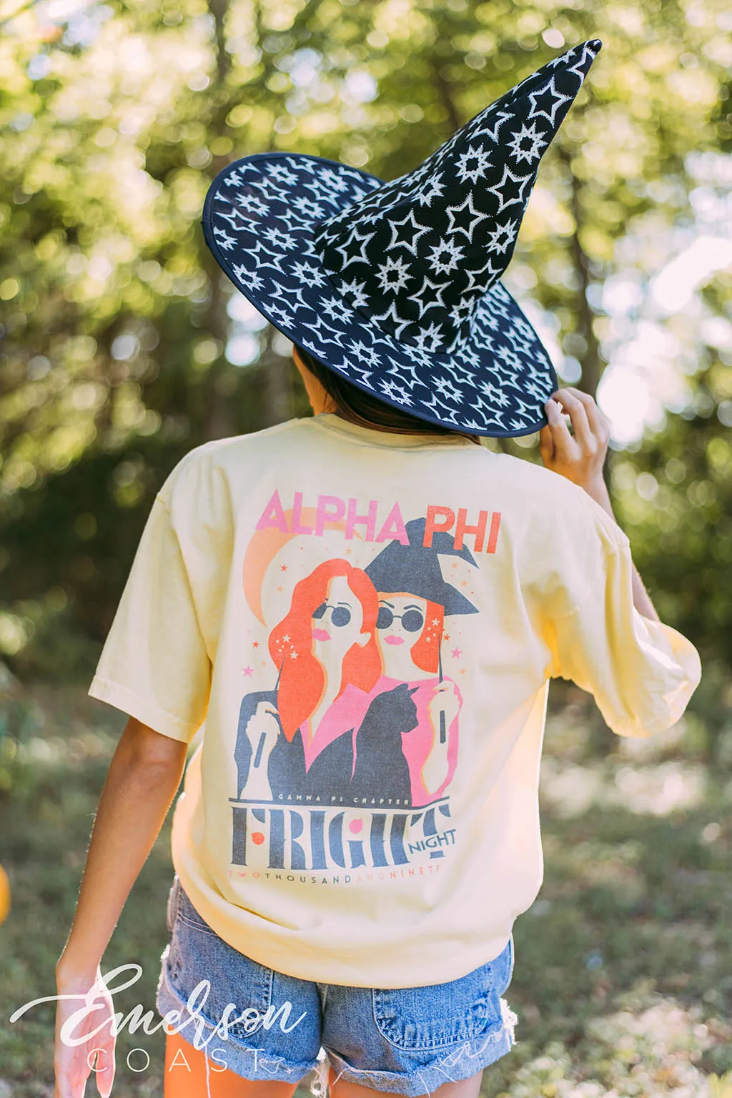 Alpha Phi Light Yellow Fright Night Tee