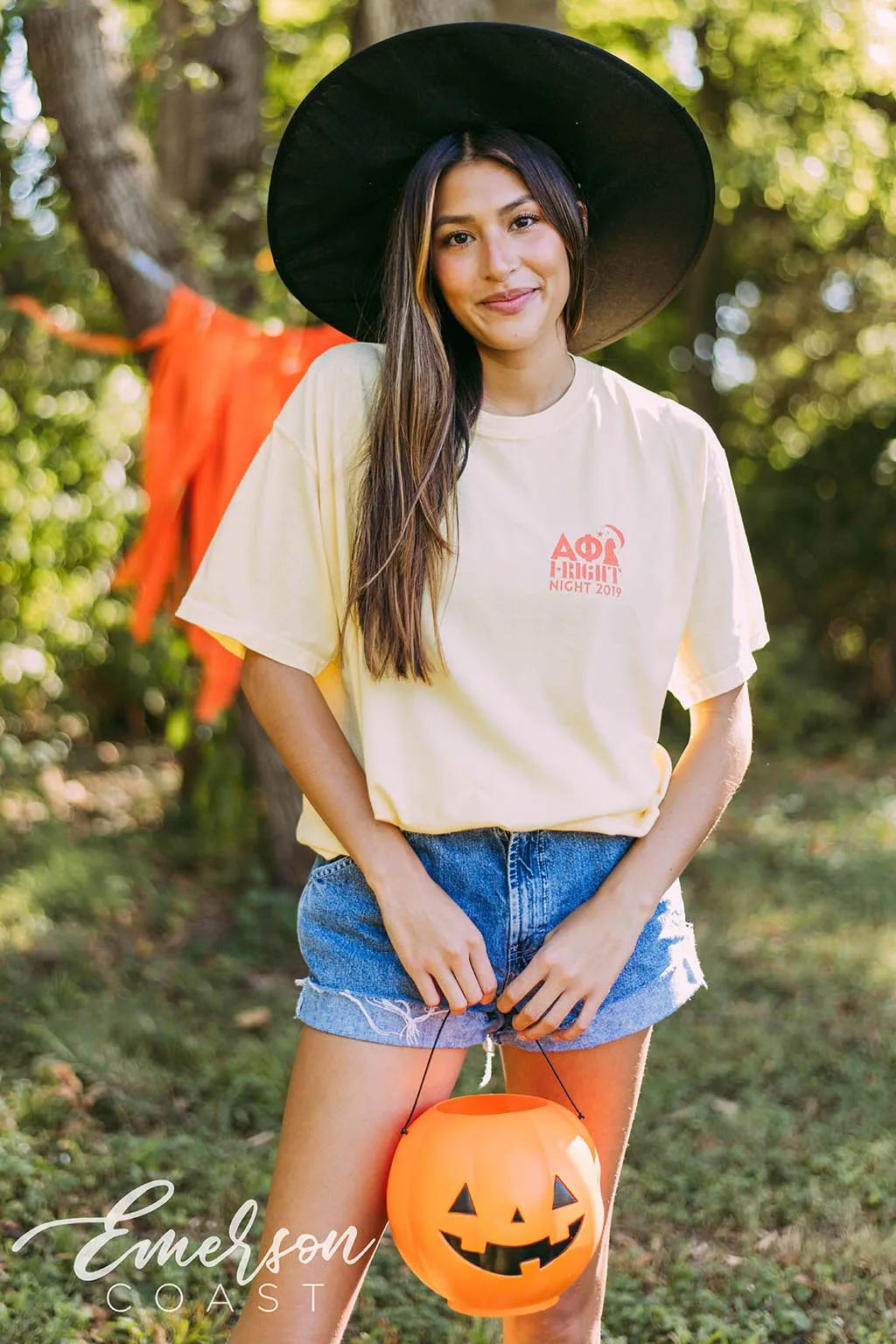 Alpha Phi Light Yellow Fright Night Tee