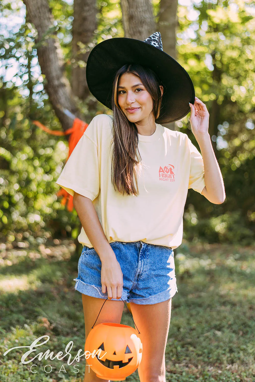Alpha Phi Light Yellow Fright Night Tee