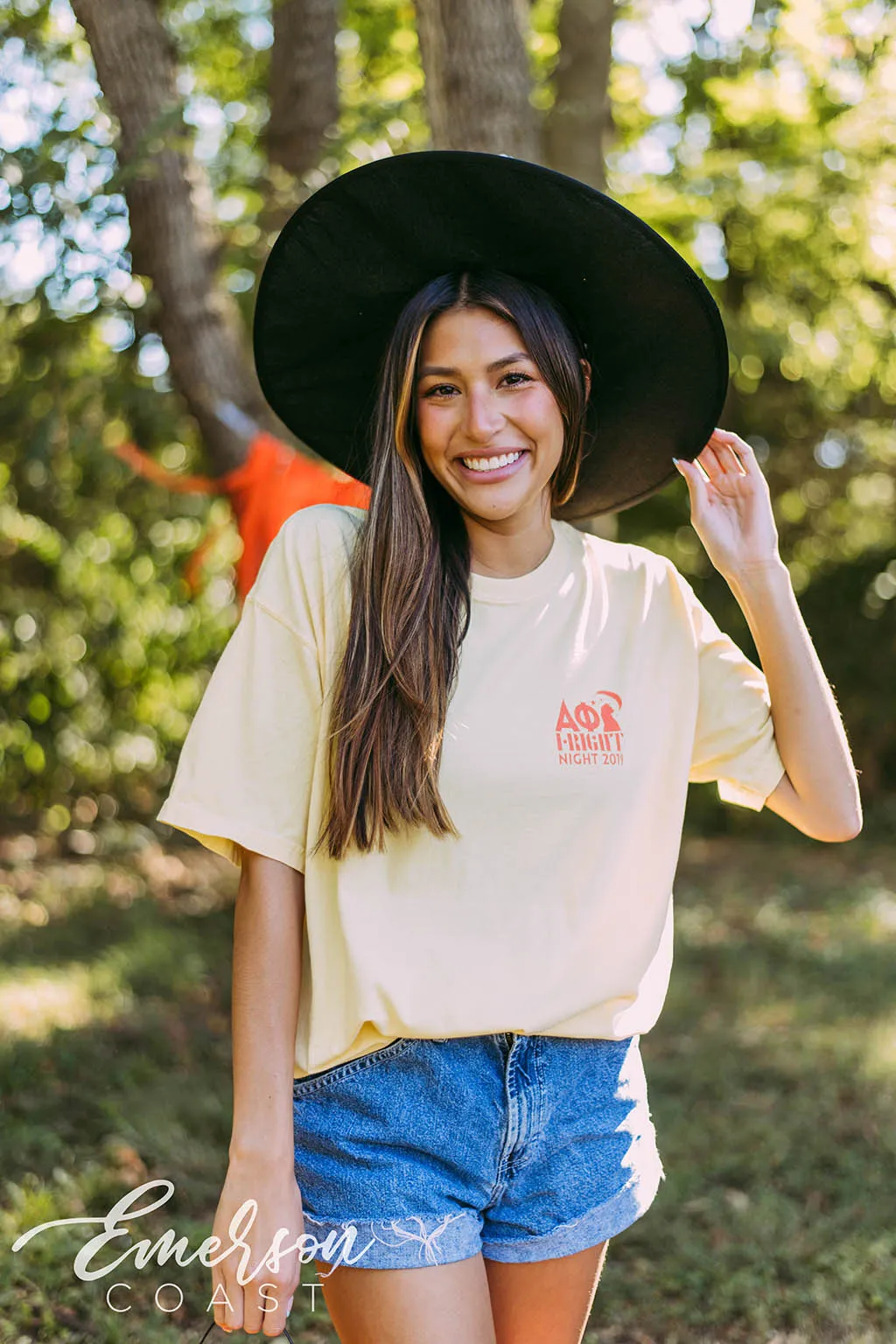 Alpha Phi Light Yellow Fright Night Tee